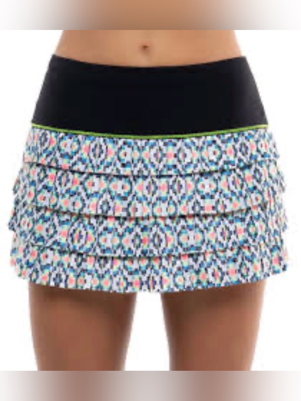 Lucky in Love Square Are You Diamond Grid Pleated Skirt Medium Tennis Skort
